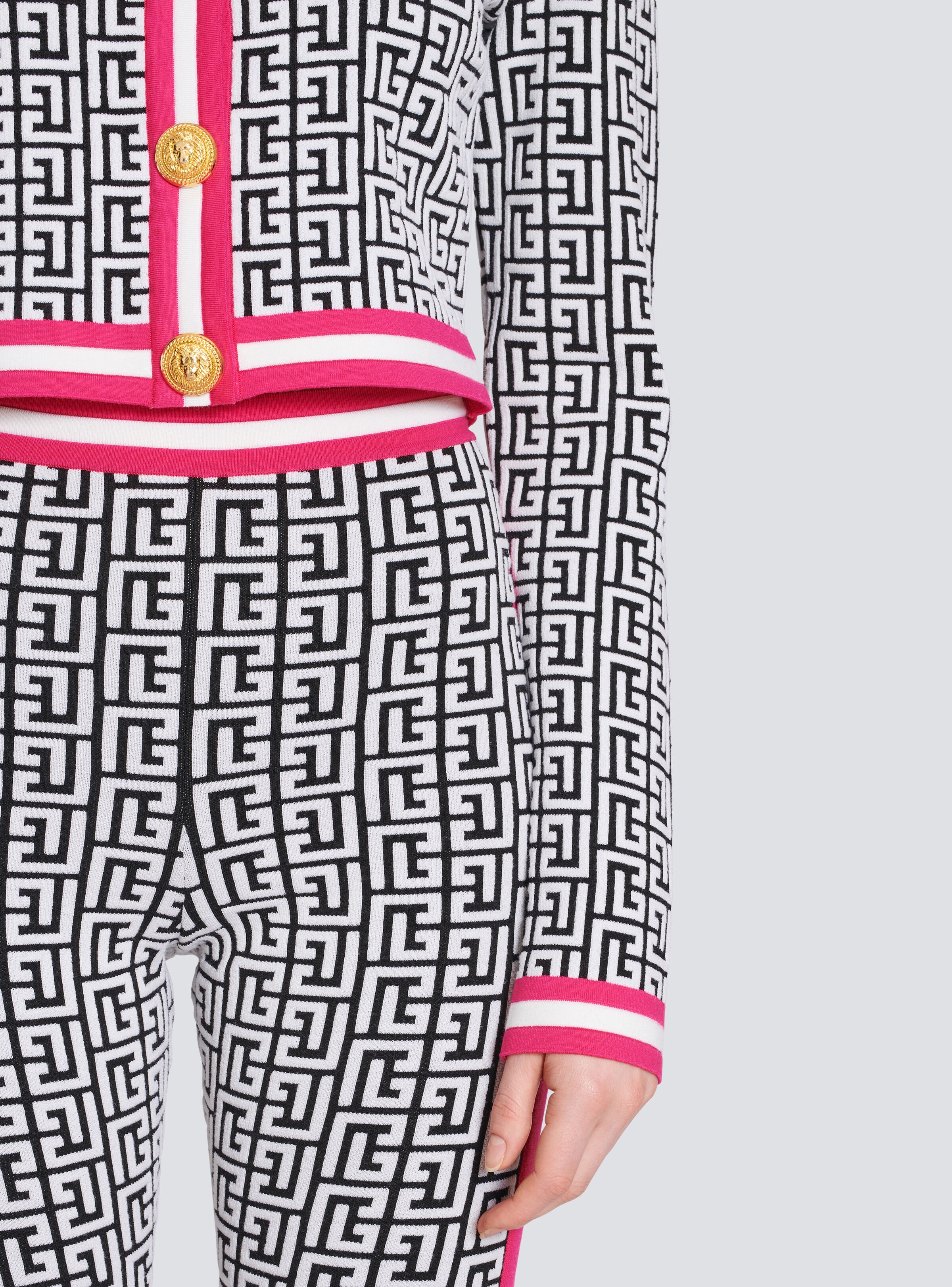 Knit cardigan with Balmain monogram - 7
