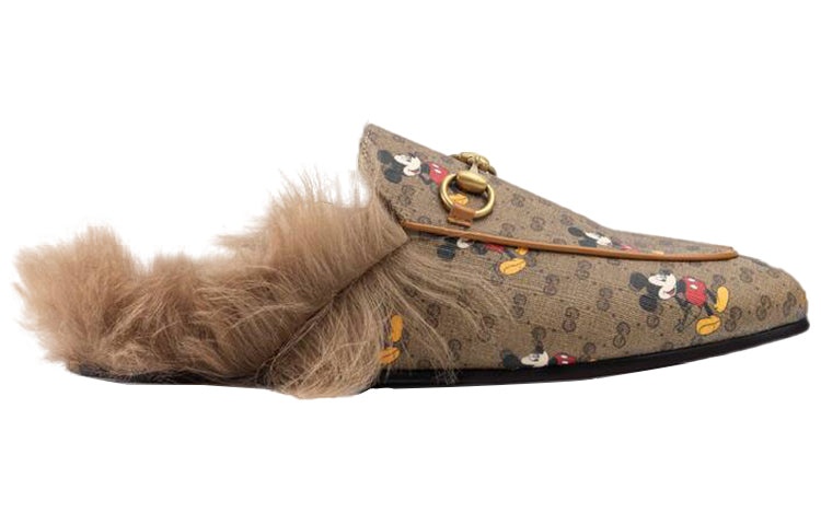 (WMNS) Gucci Princetown Fur Lined Slipper x Disney 'Mickey Mouse' 603467-HWU30-8487 - 2