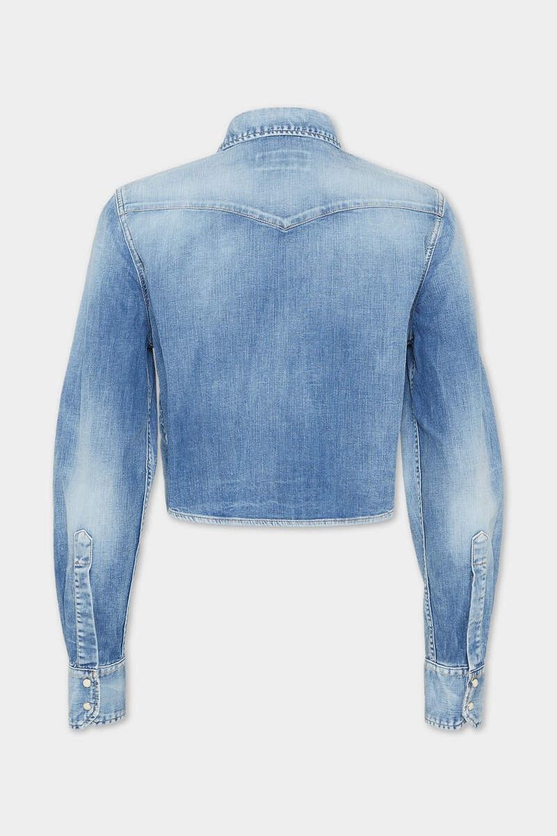 DSQUARED2 MEDIUM BABY BLUE WASH MINI WESTERN SHIRT outlook