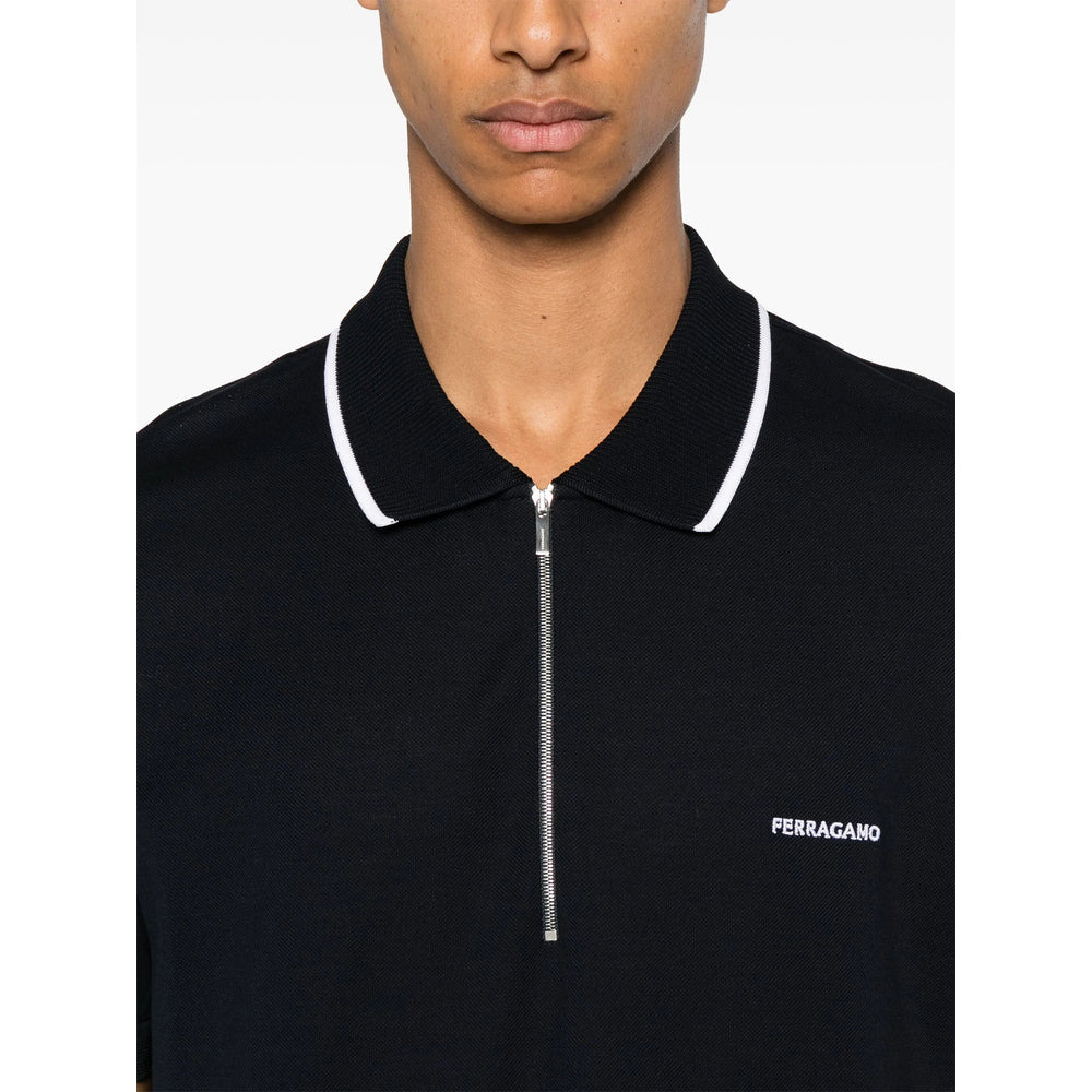 Ferragamo Blue Polo Shirts Men - 4