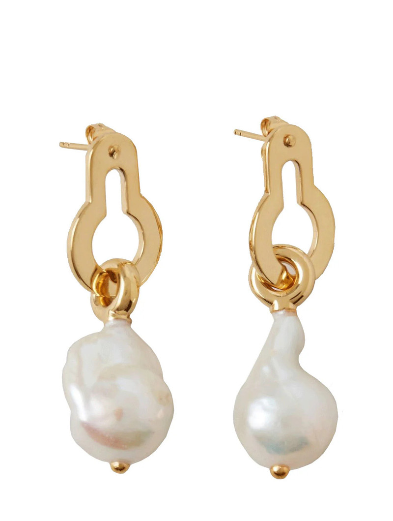Amberley Baroque Pearl Earrings (Gold) 1