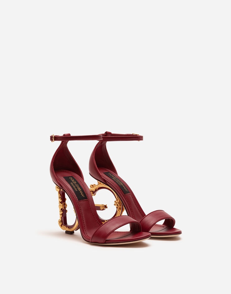 Nappa leather sandals with baroque DG heel - 2