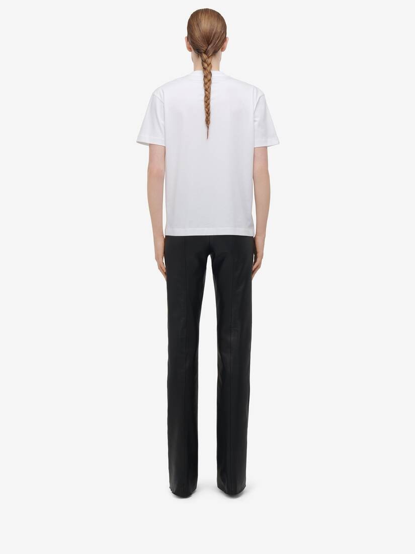 Women's Blossom Skull Oversized T-shirt in White - 5