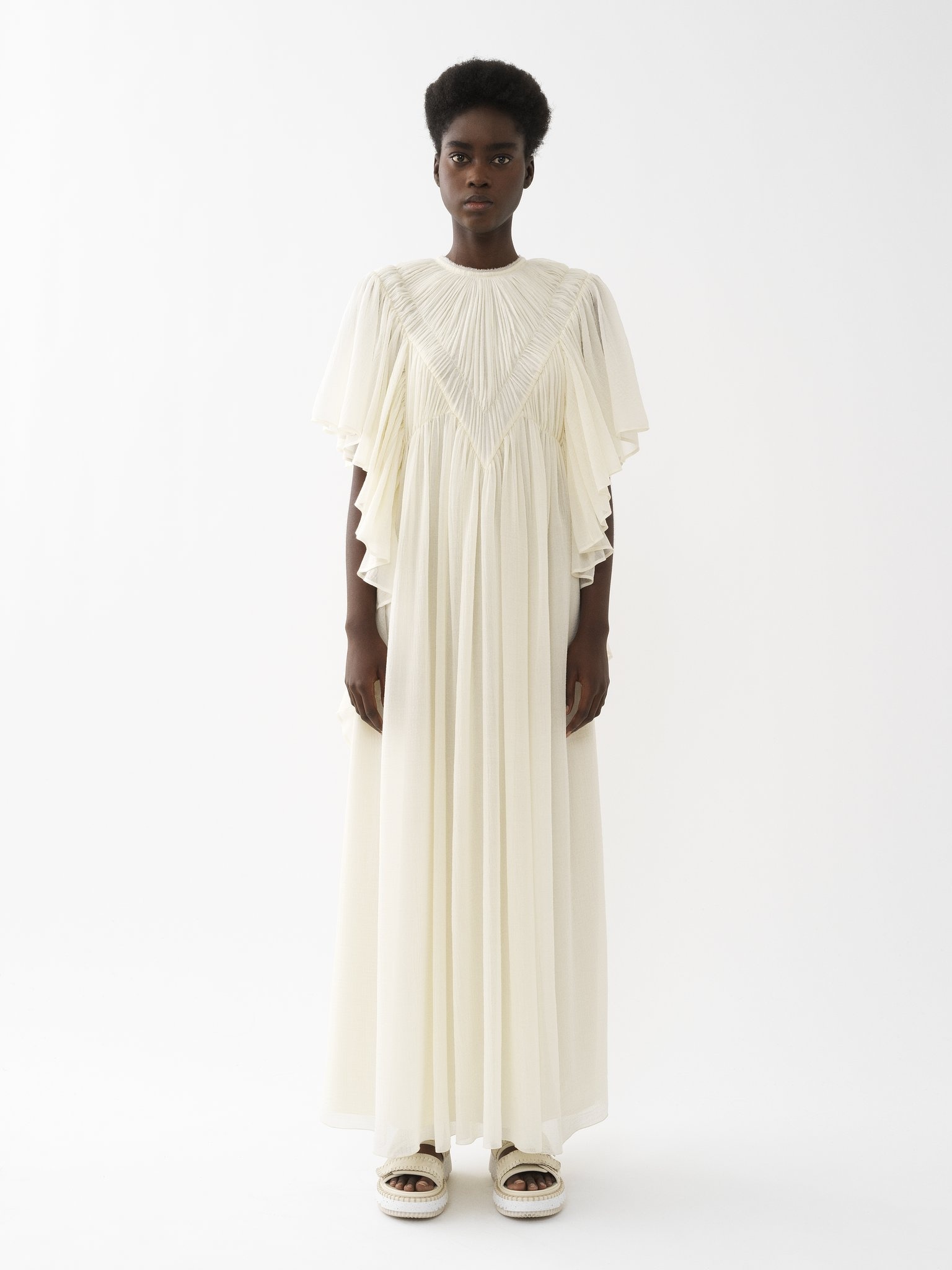 V-GATHERED MAXI DRESS - 2