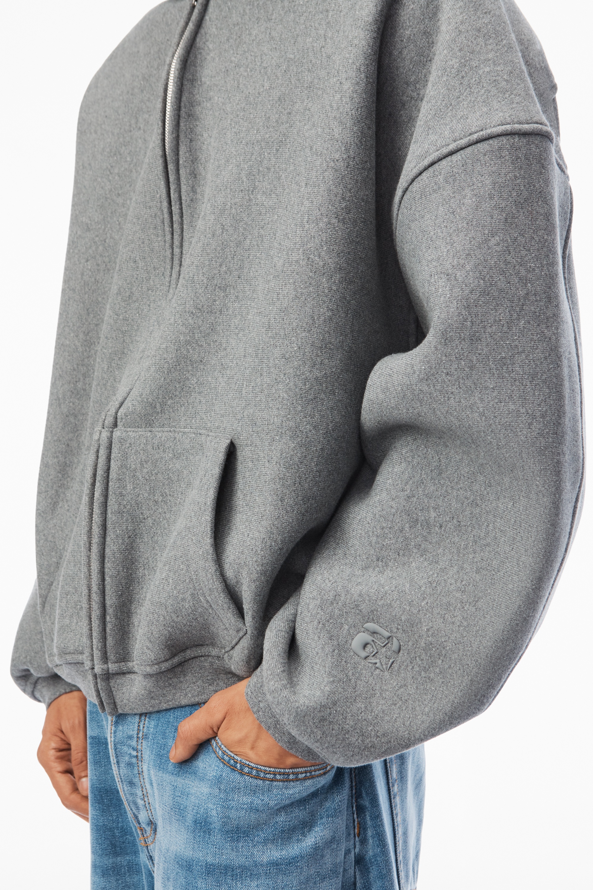 STAR ZIP UP HOODIE IN DENSE FLEECE - 3