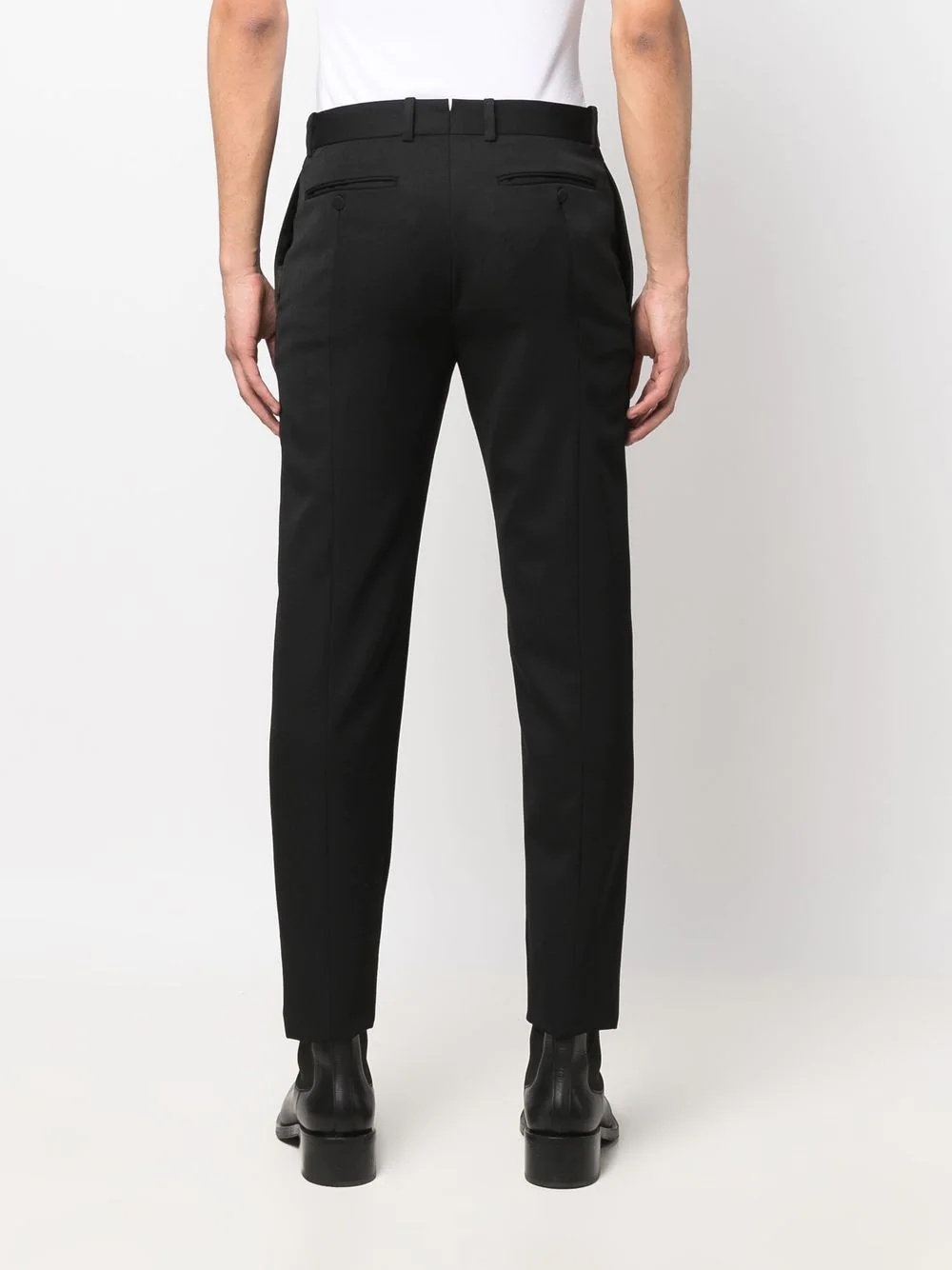 silk side panel tailored trousers - 4