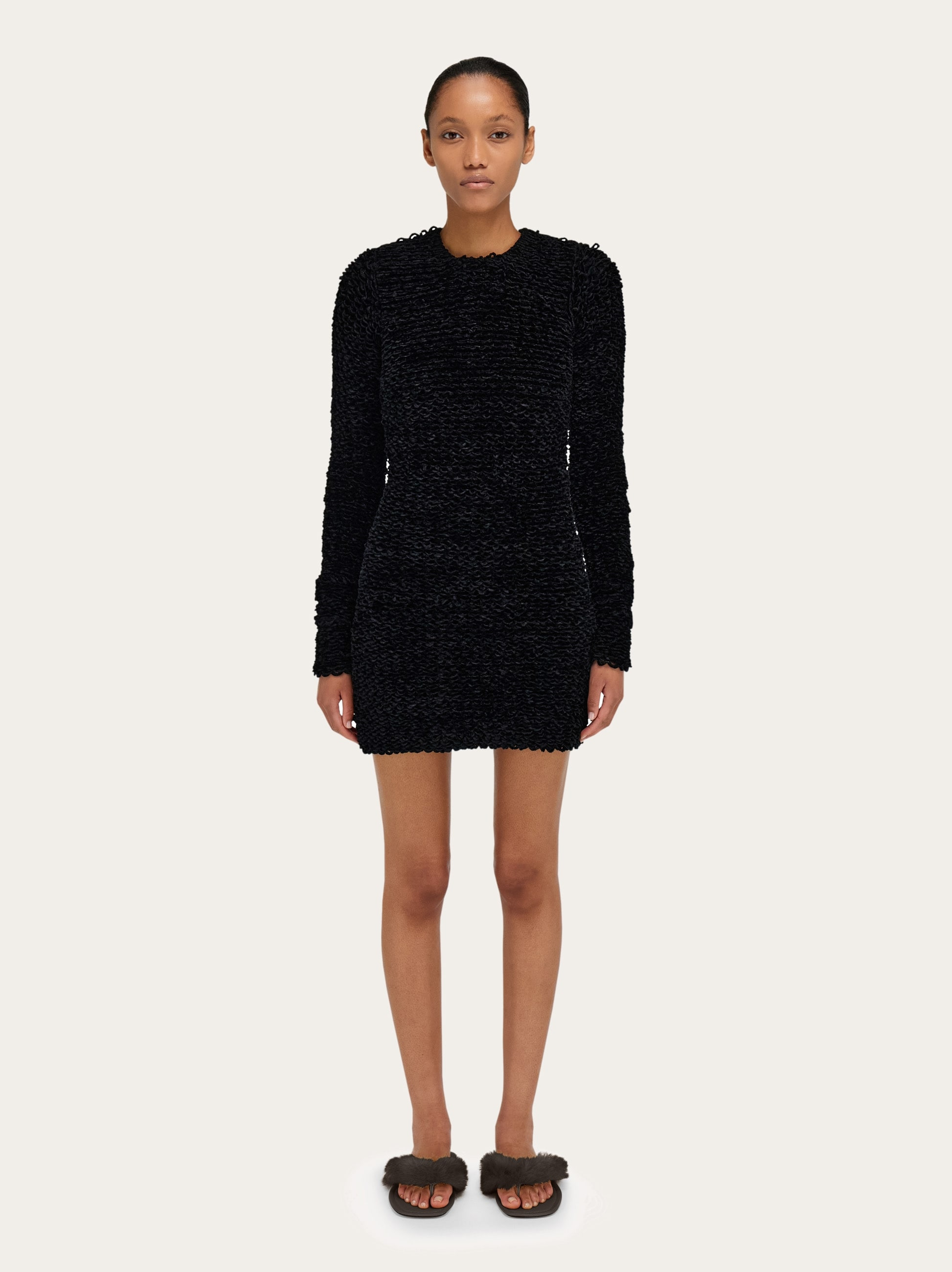 Astrakhan effect short dress - 2