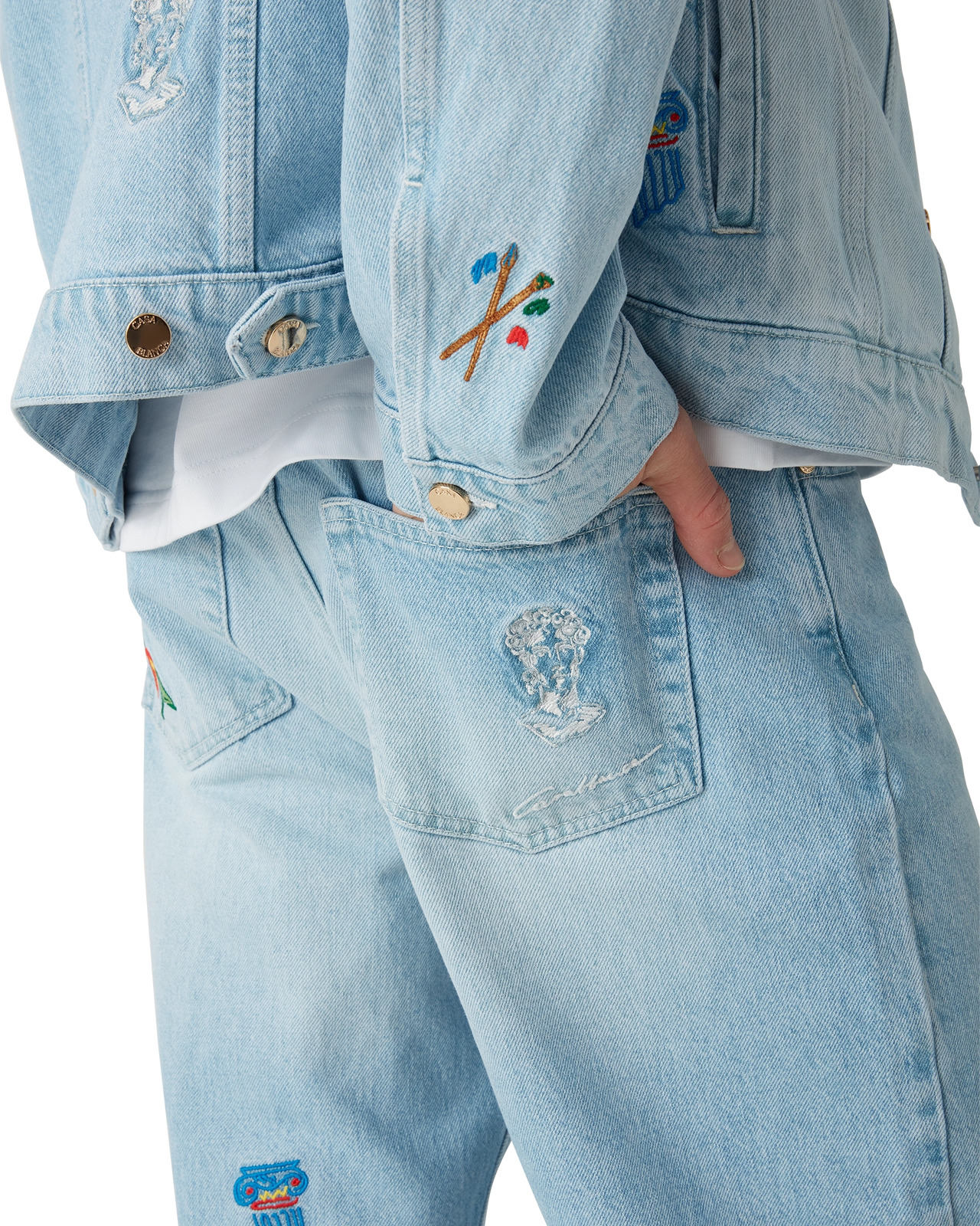 Embroidered Motif Jeans | Casablanca Paris - 4