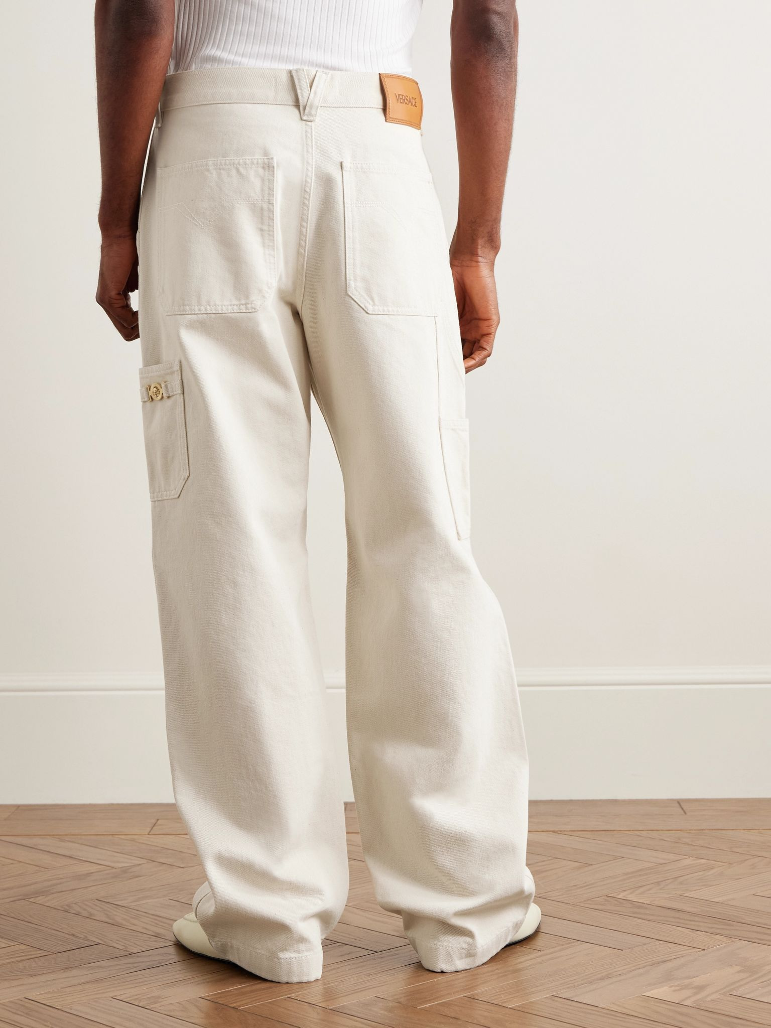 Straight-Leg Panelled Jeans Ecru - 4