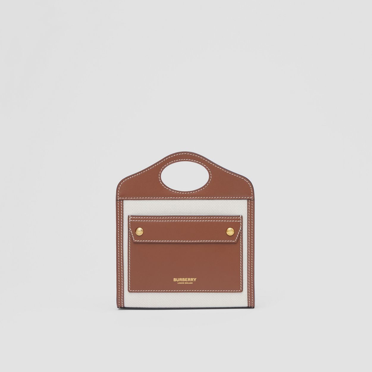 Micro Two-tone Canvas and Leather Pocket Bag - 1