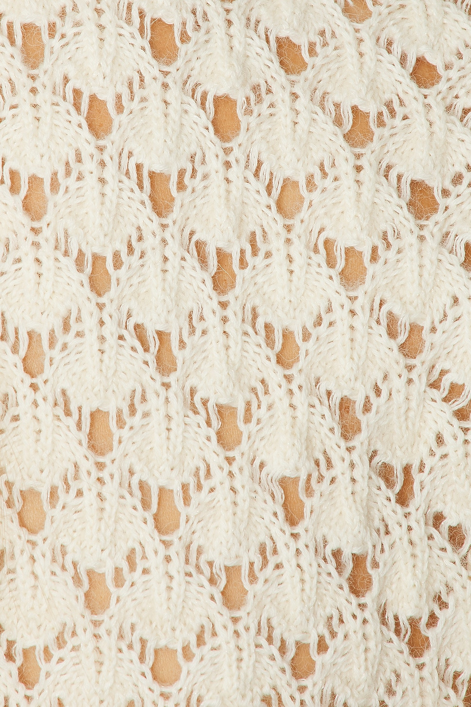 Silk Cotton Pointelle Short Sleeve Sweater - 5