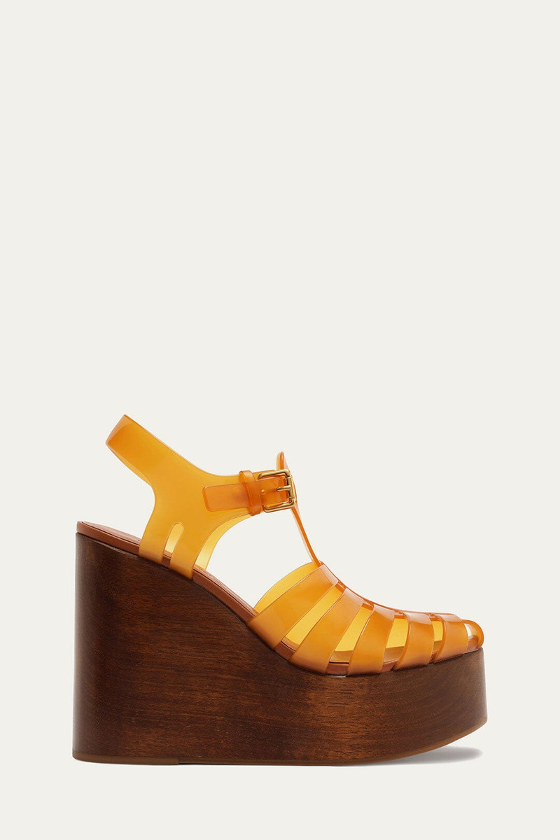 Beige Fisherman Jelly Wedge Sandal 1