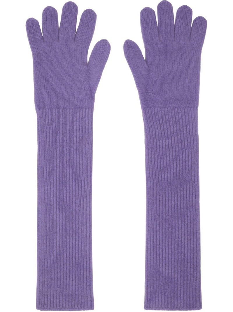 AURALEE Purple Baby Cashmere Knit Long Gloves outlook