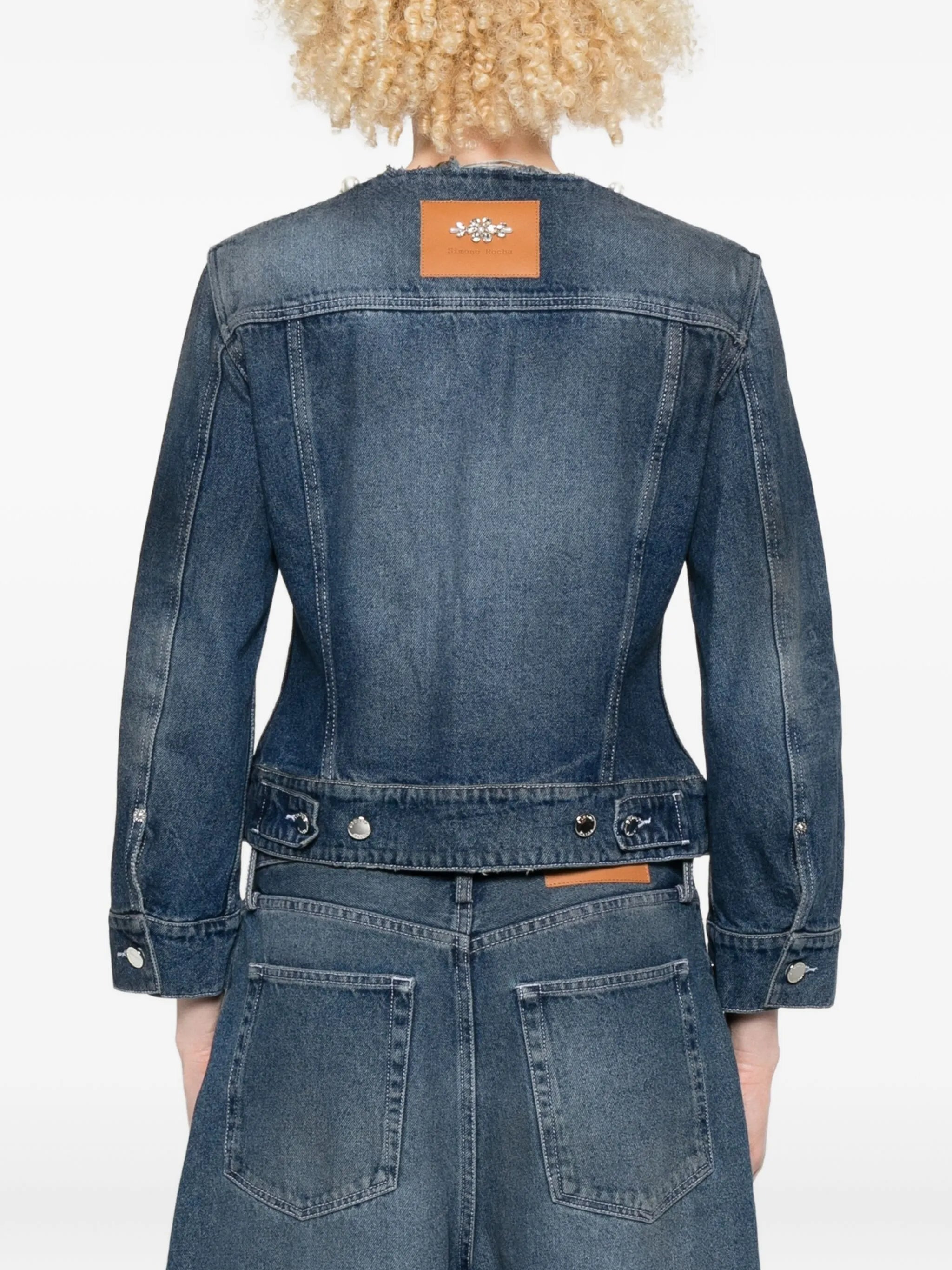 Simone Rocha Pearl-embellished Denim Jacket - 3