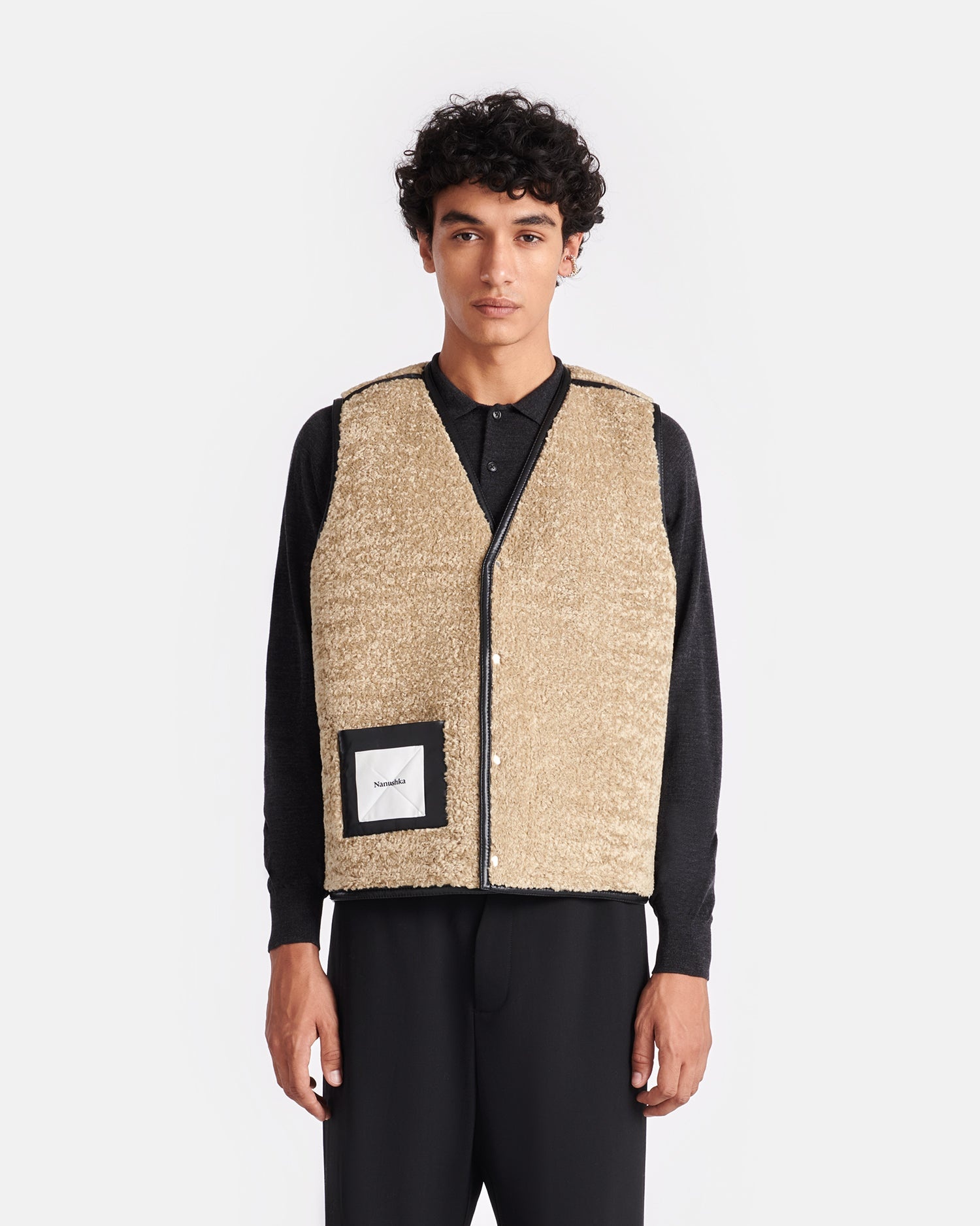 Reversible Bonded Shearling Vest - 6