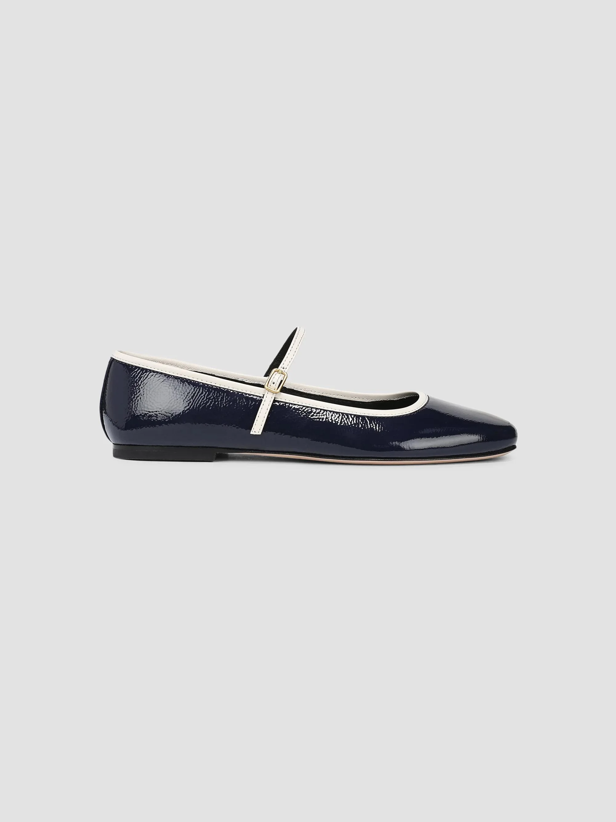Women's Ellie Leather Mary Janes - Navy Ecru - 1