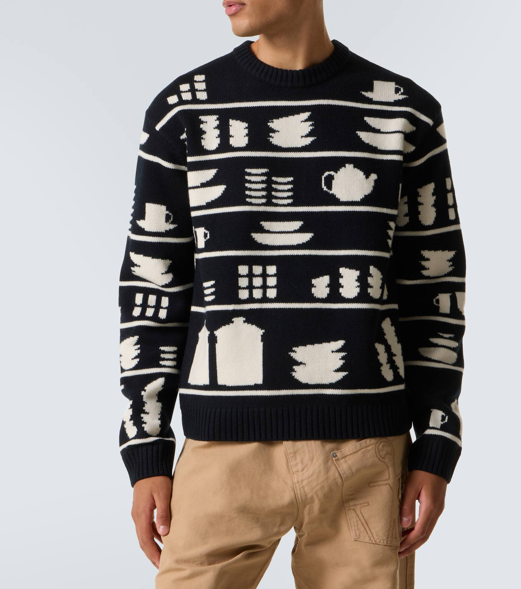 Jacquard wool sweater - 3
