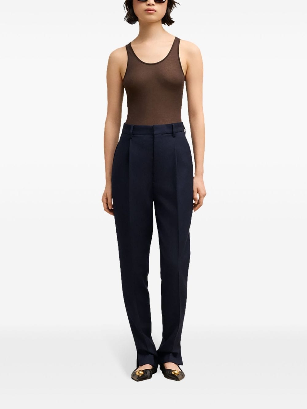 high-waisted cigarette trousers - 2