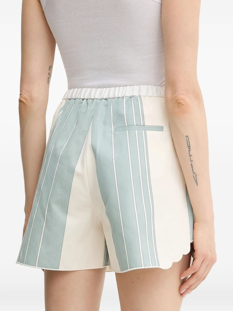 stripe scalloped short shorts 3