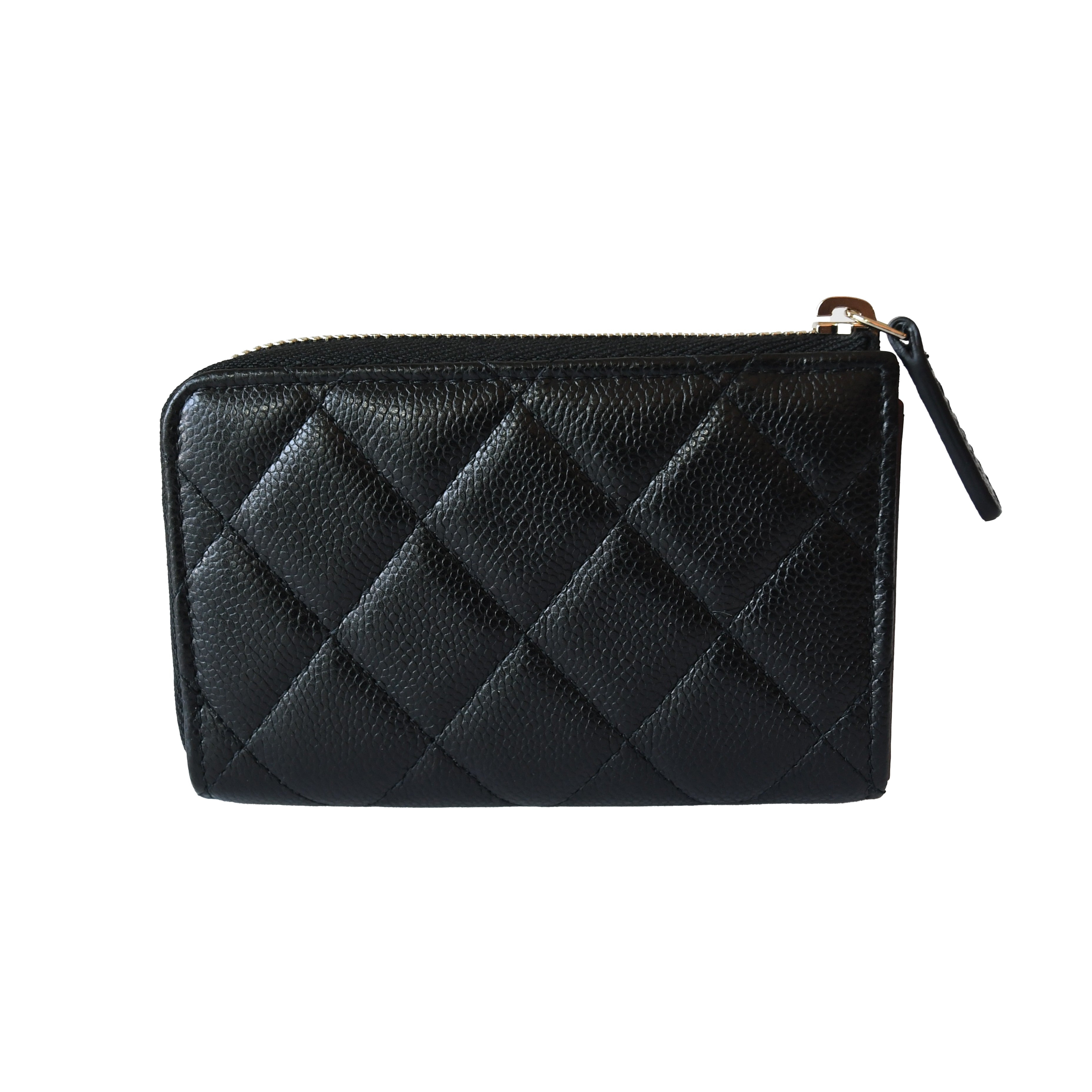 Chanel CC Caviar Quilted Zipped Key Holder Wallet Black - 3