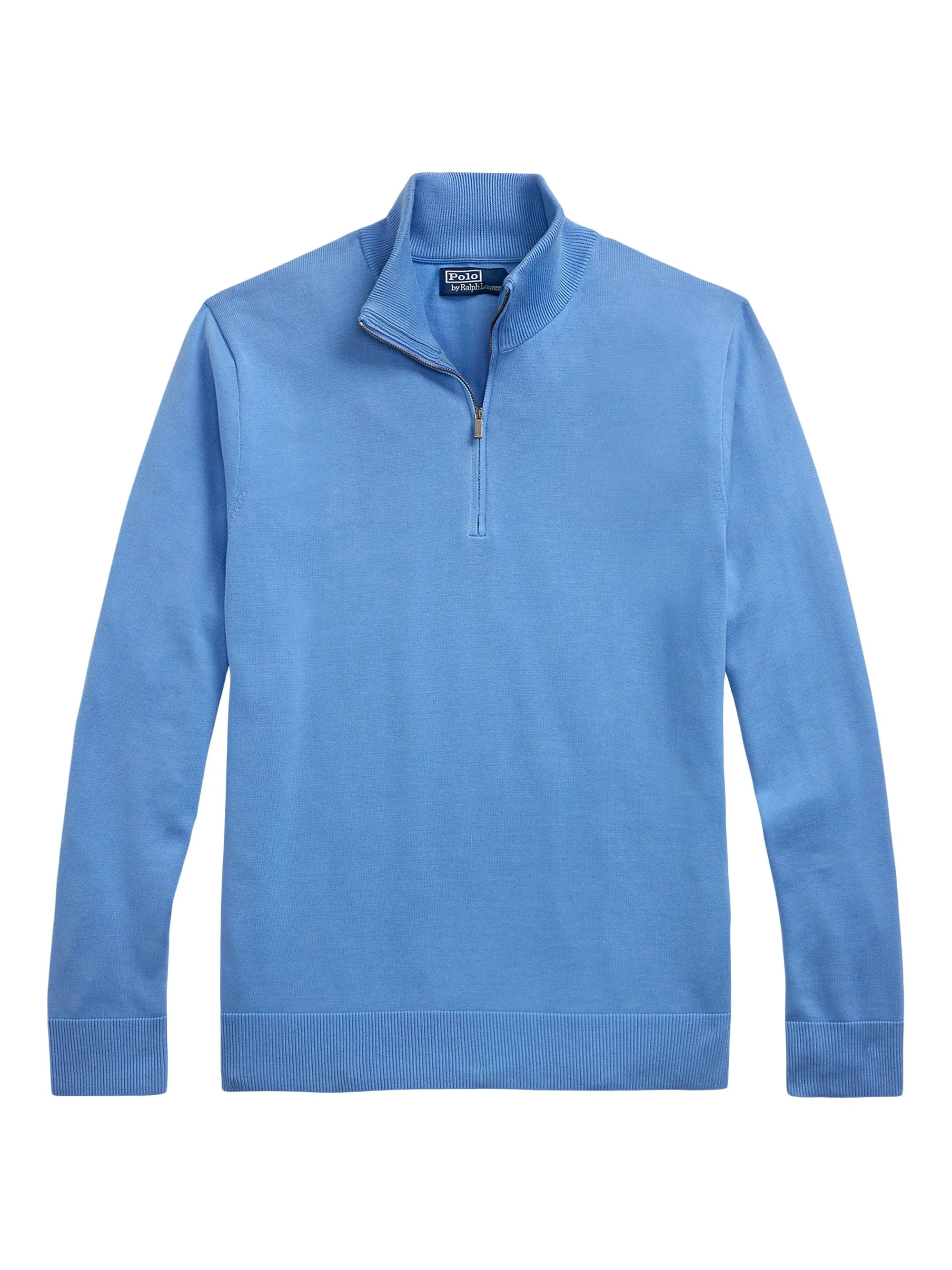 Men's Cotton Quarter-Zip Sweater - Bristol Blue - 1