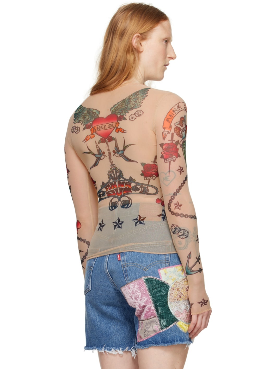 Beige Tattoo Long Sleeve T-Shirt - 3