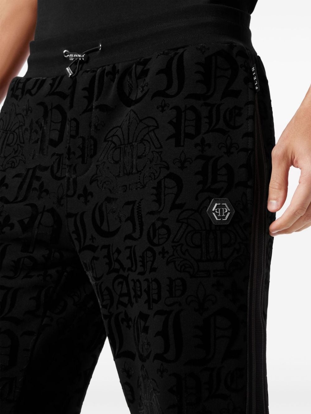 gothic-print drawstring-waist track pants - 5