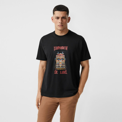 Burberry Slogan Print Cotton Oversized T-shirt outlook