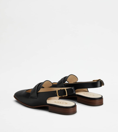 Tod's SLINGBACK LOAFERS IN LEATHER - BLACK outlook
