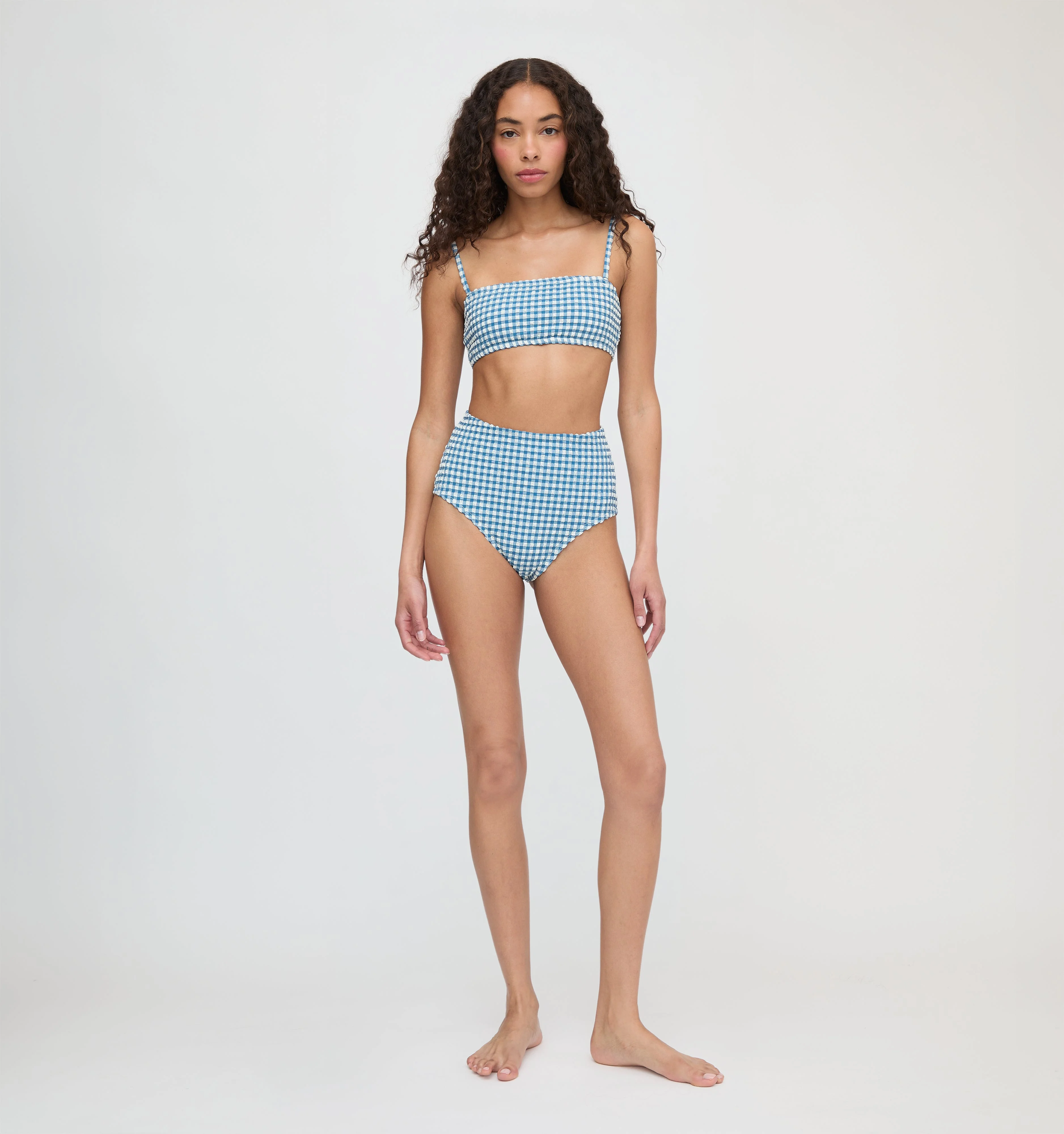 The Juno Bikini Set - Lagoon Gingham - 1