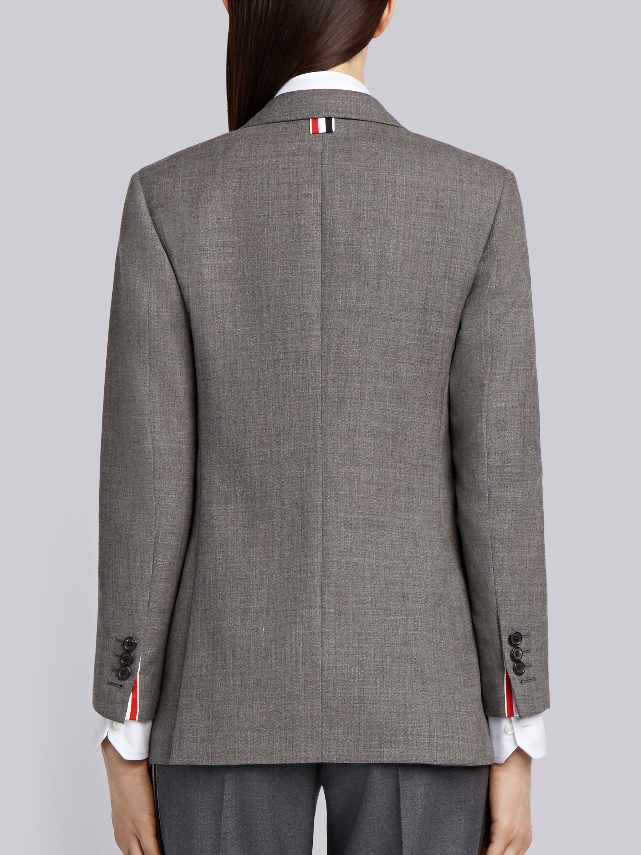 Medium Grey 2-Ply Fresco Wool Wide Lapel Sport Coat - 3