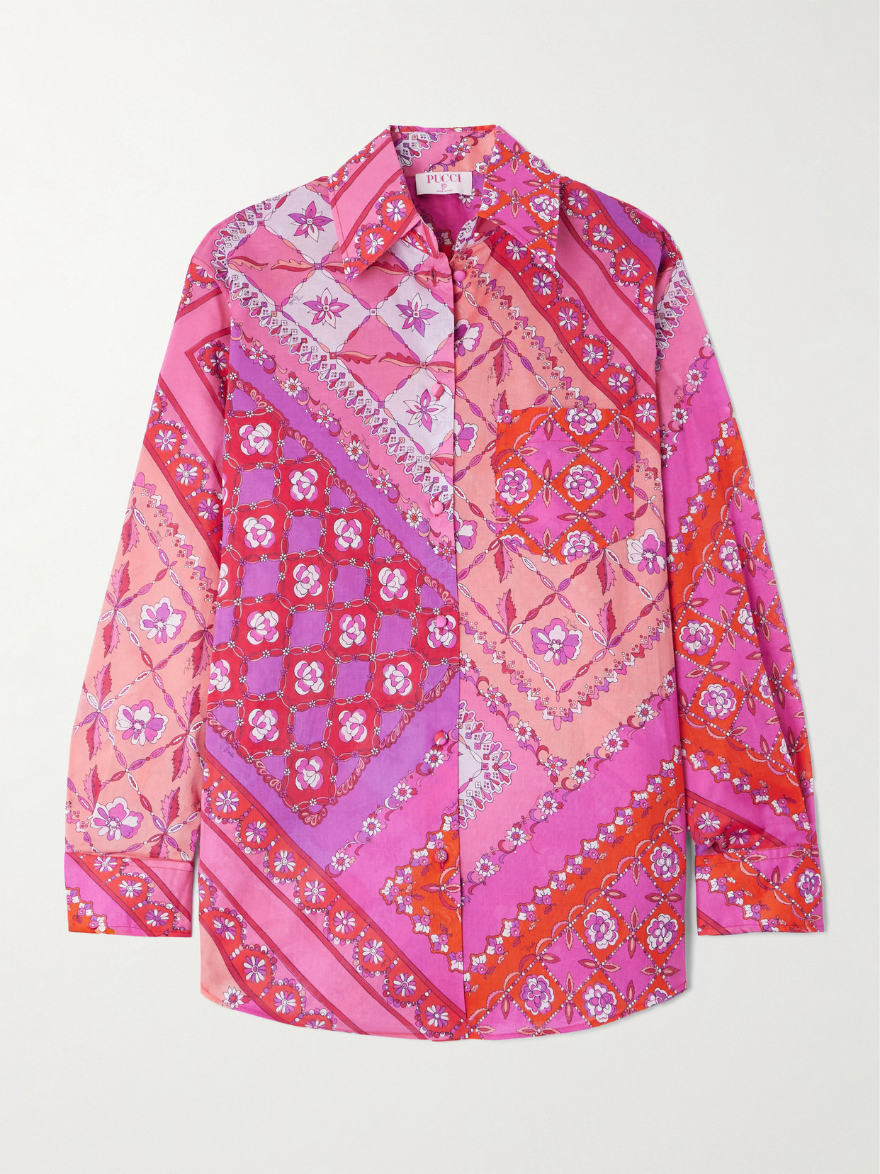 Festa Oversized Printed Cotton-voile Shirt - 1