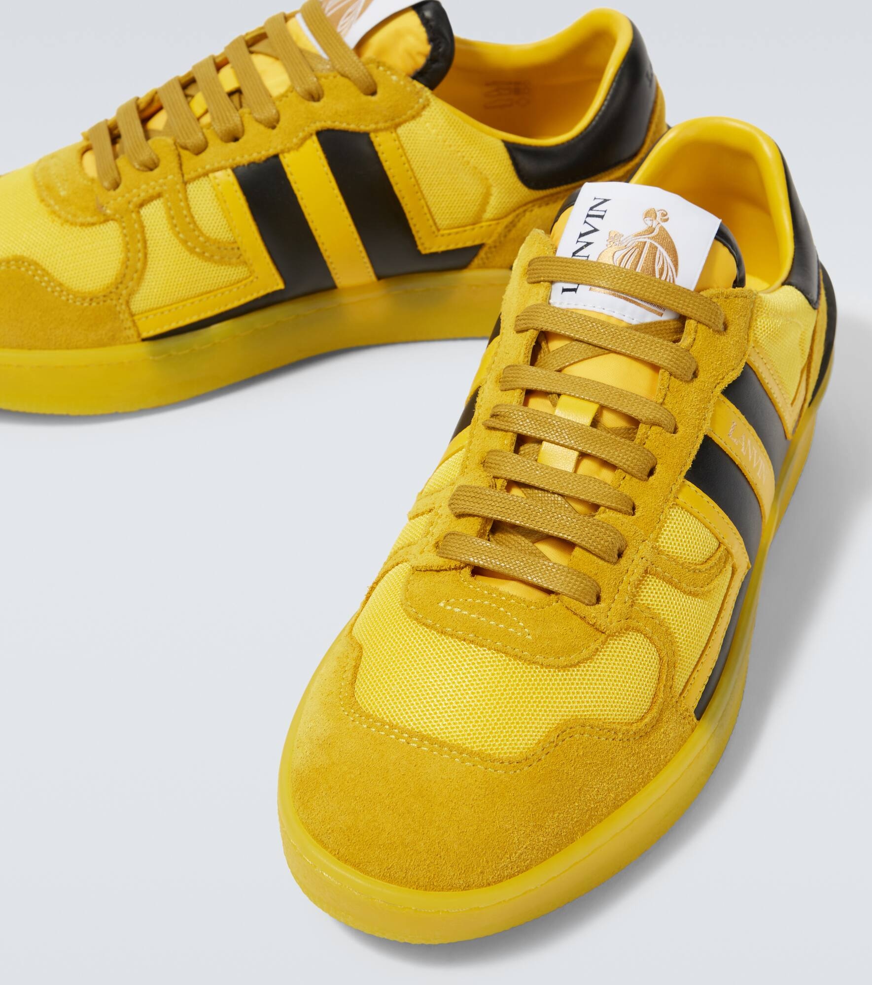 Clay leather-trimmed sneakers - 3