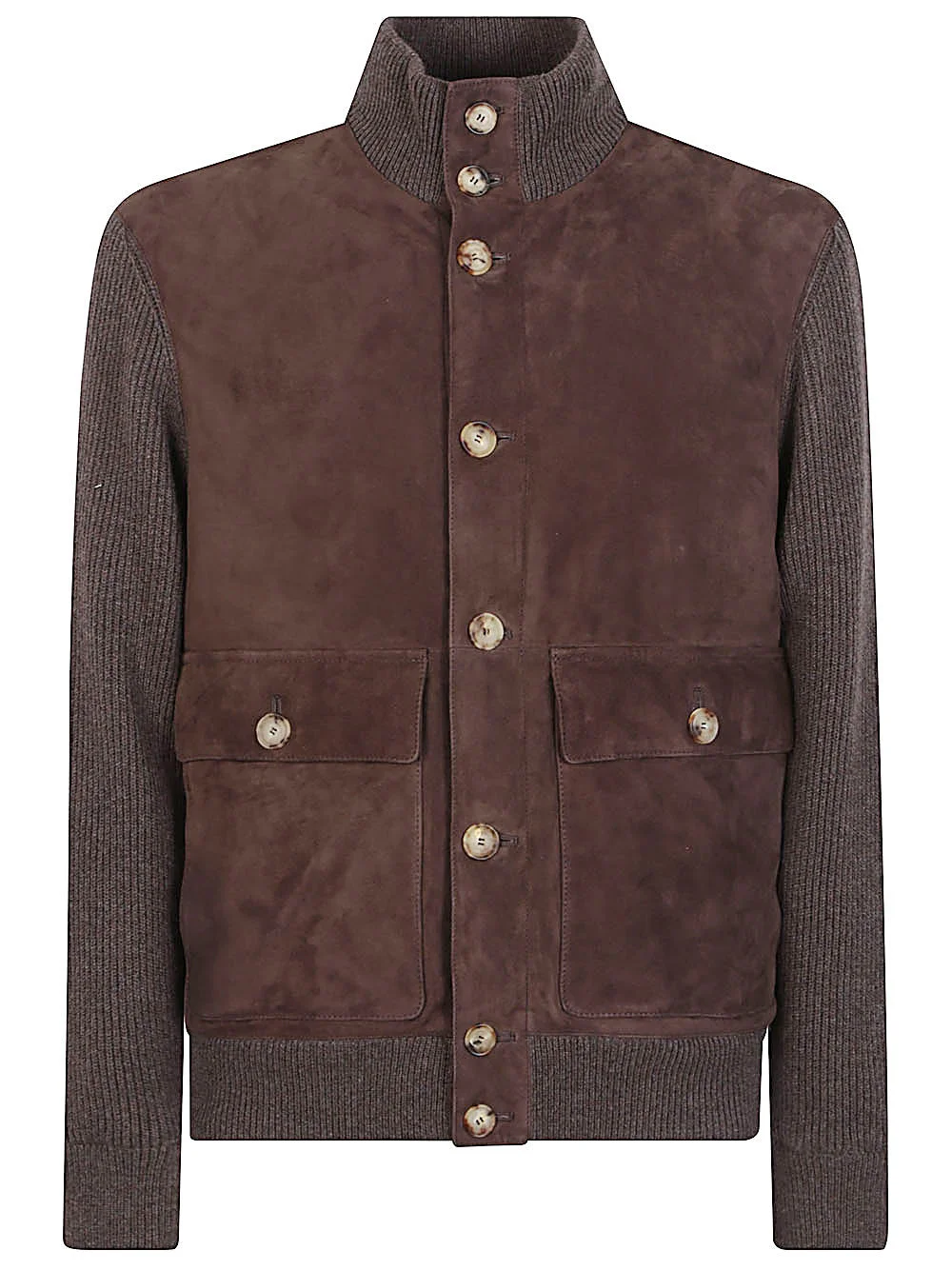Brunello Cucinelli Men Leather Bomber Jacket - 1