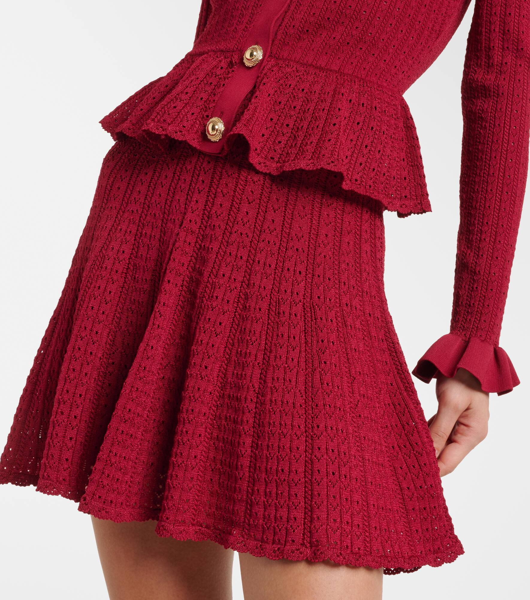 Pointelle peplum minidress - 5
