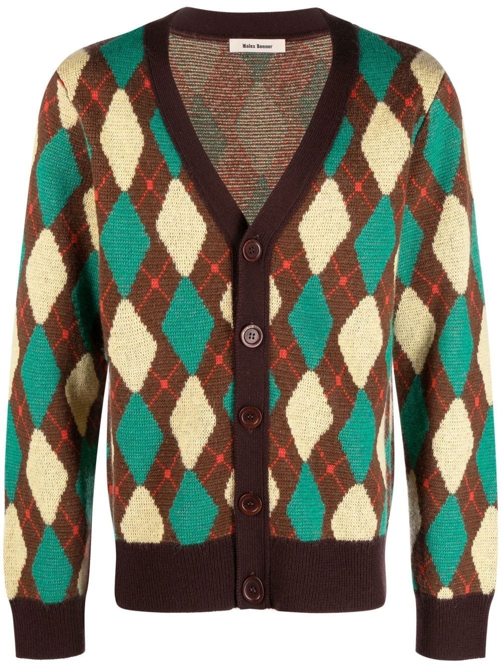 Argyle intarsia-knit cardigan - 1