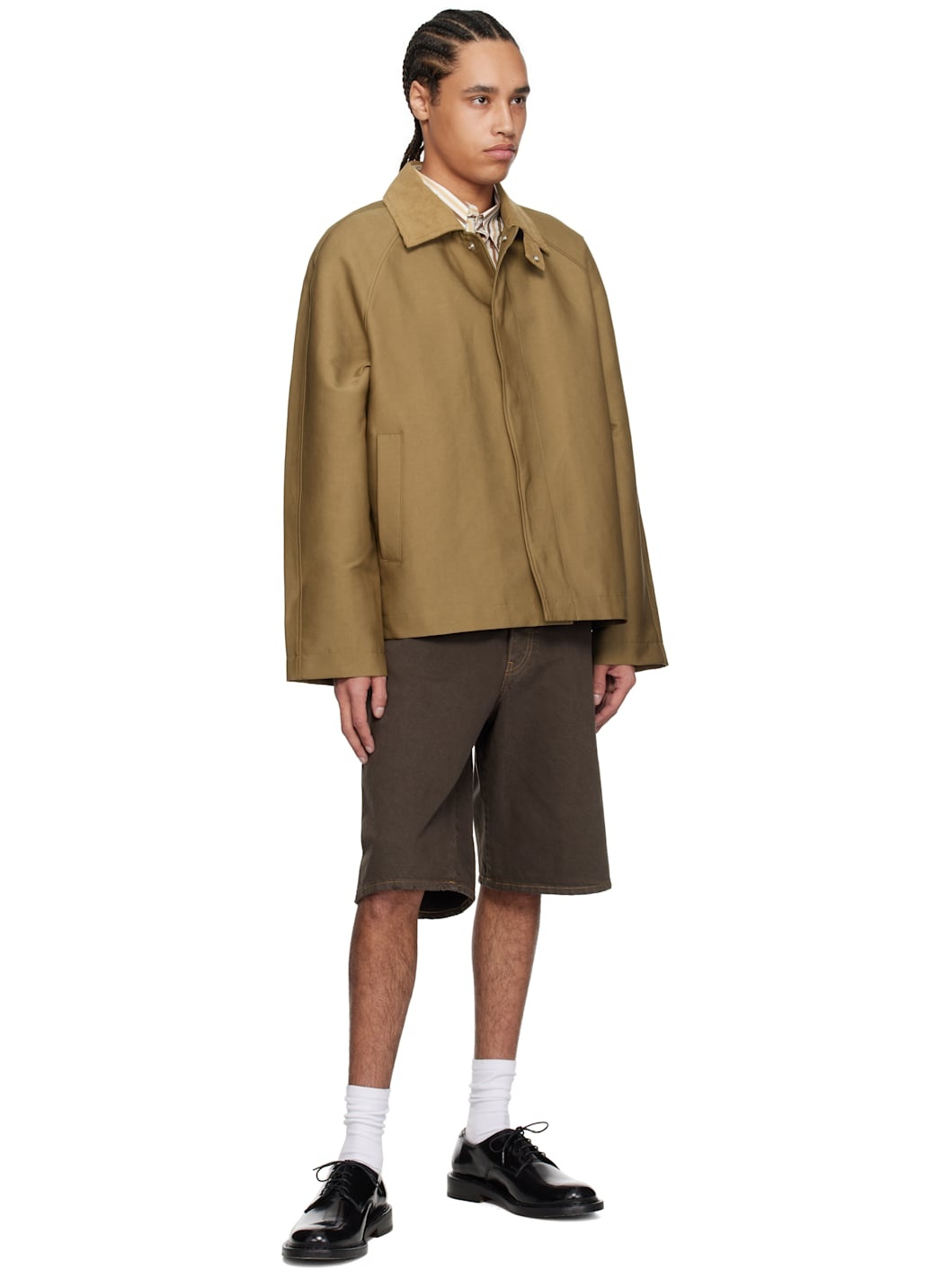 Brown Wide Twist Shorts - 4