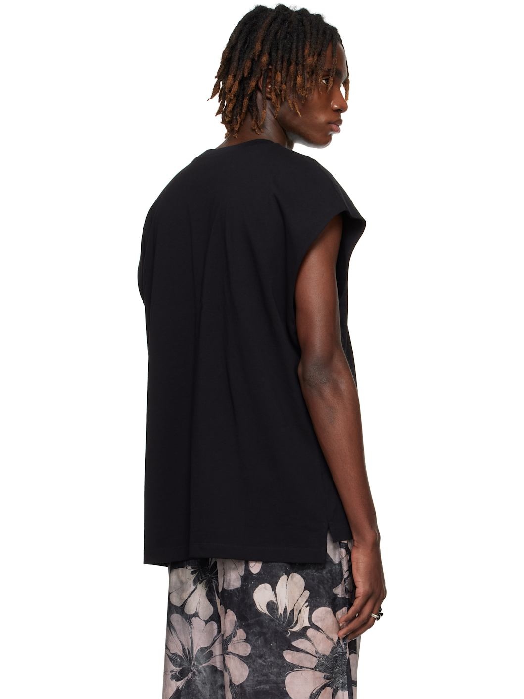 Black Sleeveless T-shirt - 3