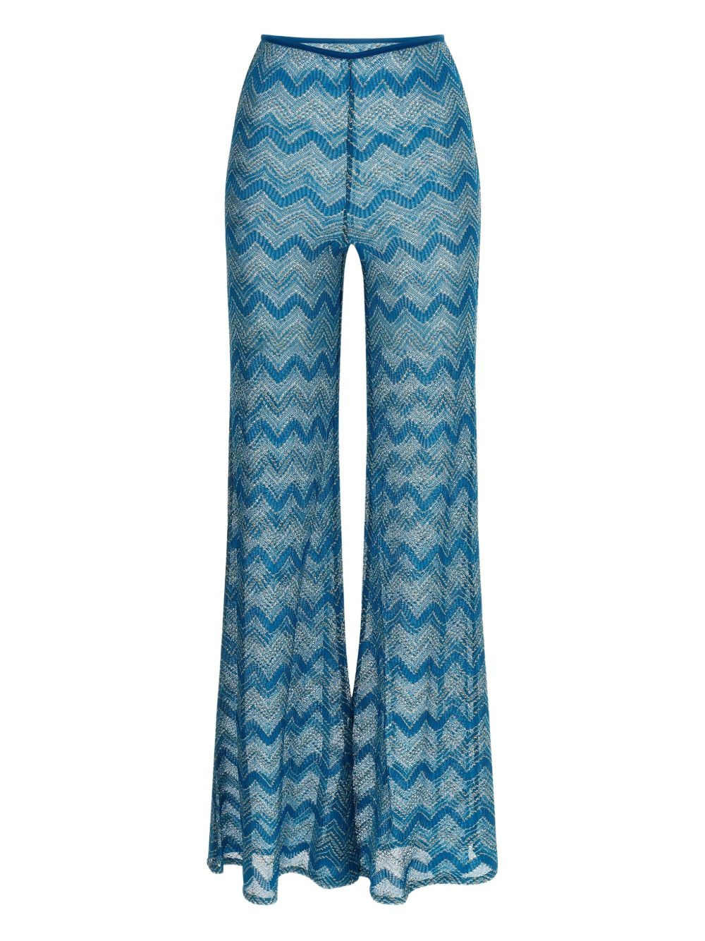 zigzag-pattern lamé trousers - 1