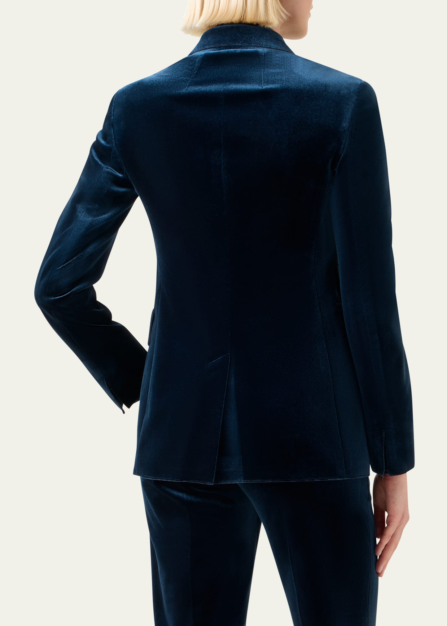 Percival Techno Velvet Stretch Single-Breasted Jacket - 3