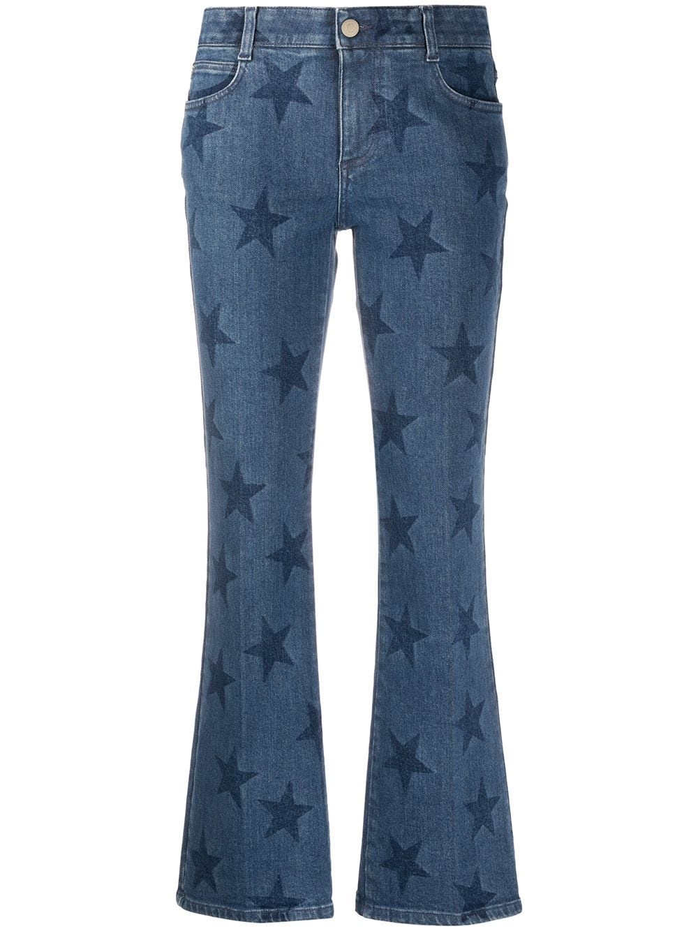 star print flared jeans - 1