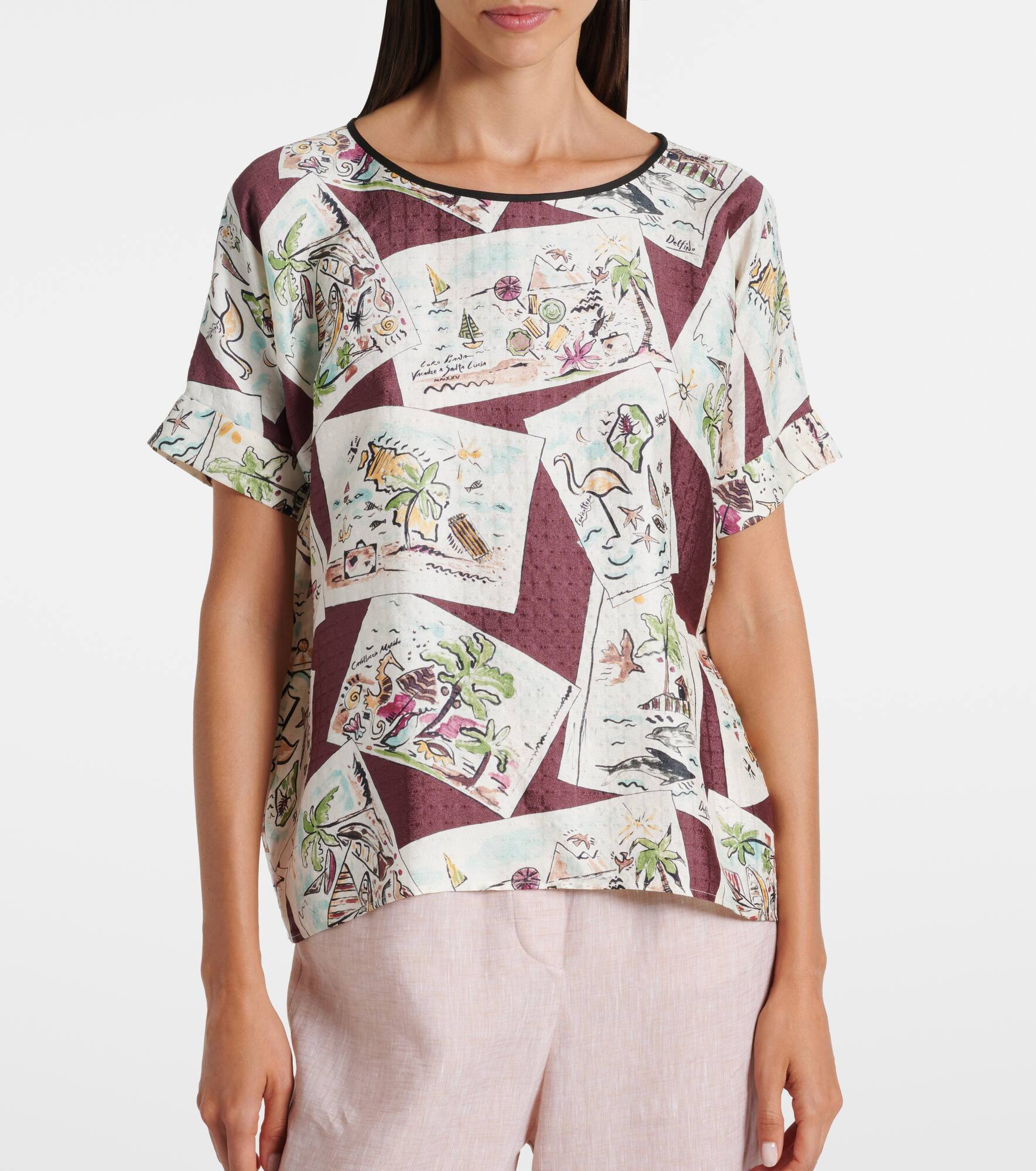 Rosemary printed silk top - 5