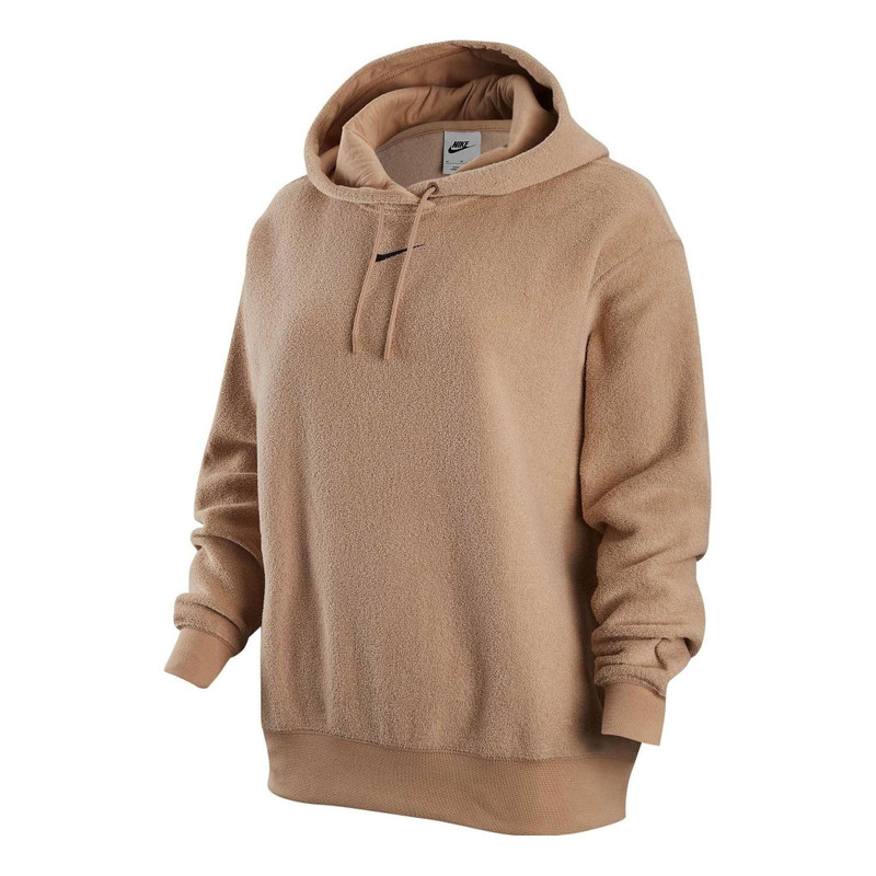 (WMNS) Nike Sportswear Logo Hoodie 'Tan' DV7100-200 - 1