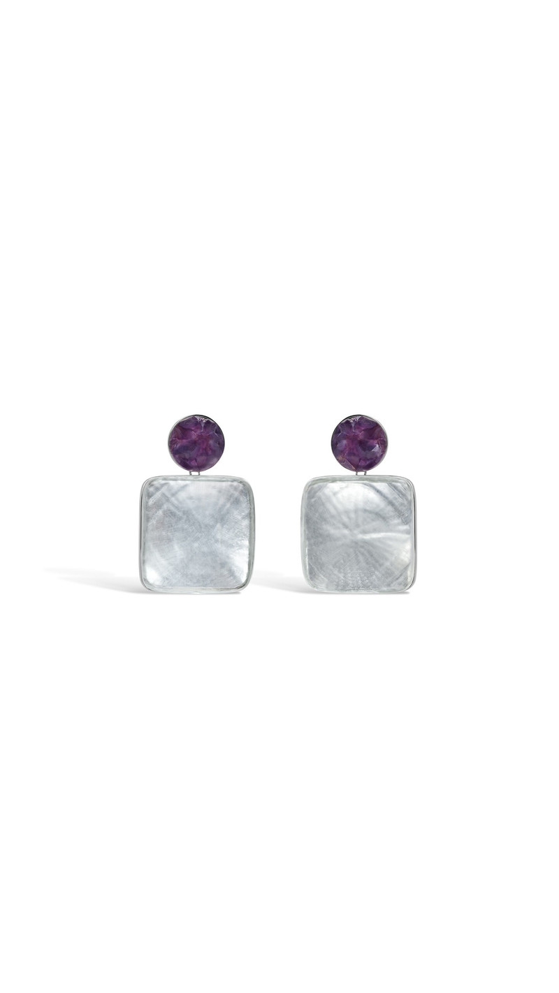 PENDANT EARRINGS IN AMETHYST & PLEXI 1