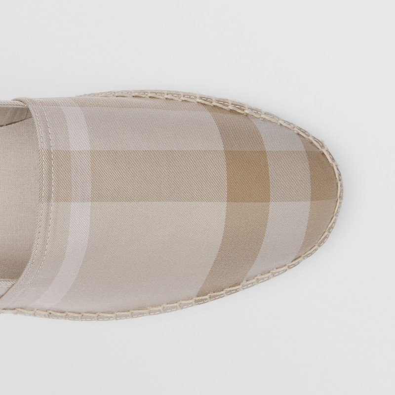 Burberry Check Cotton and Leather Espadrilles outlook