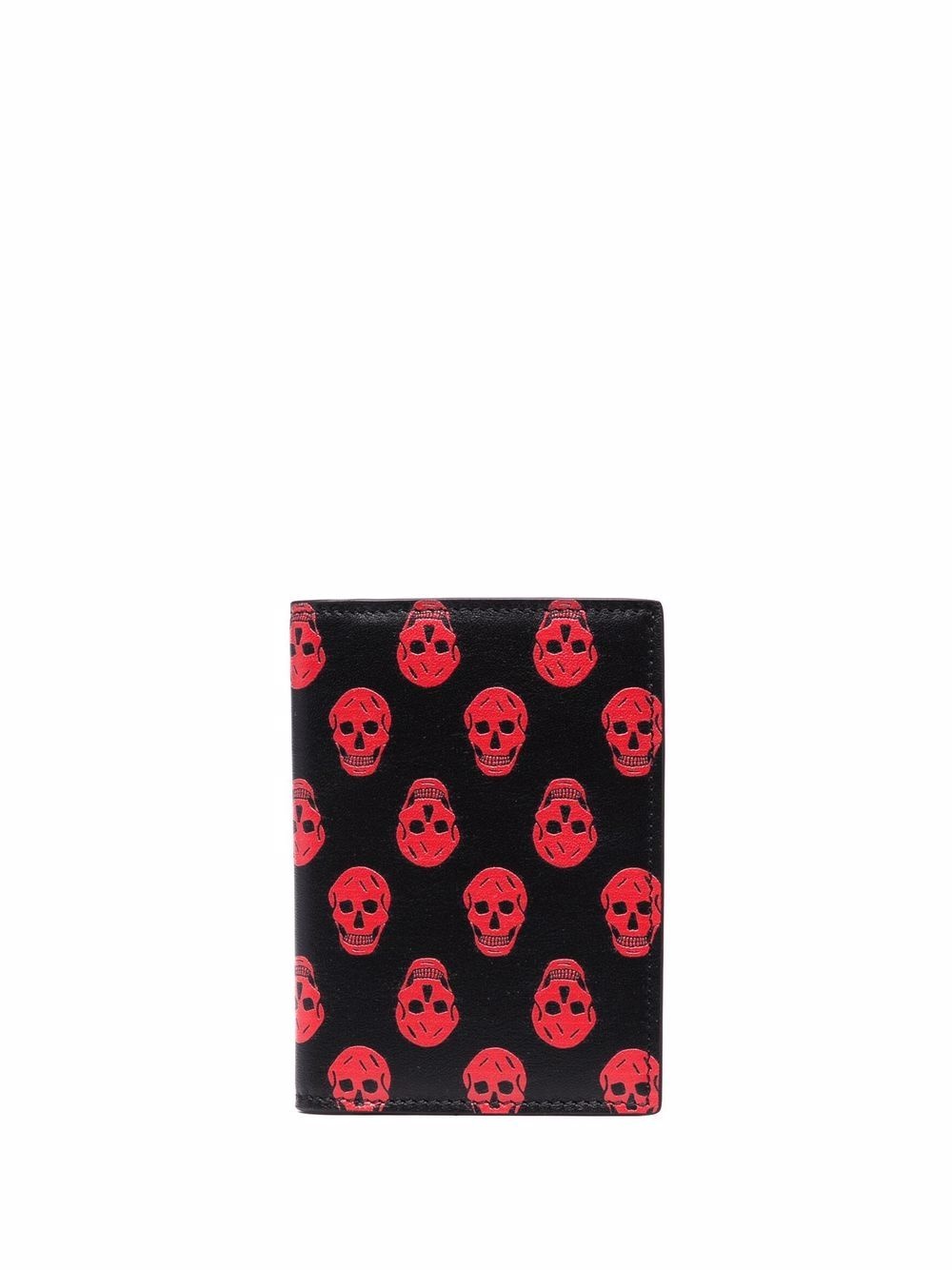 skull-print leather cardholder - 1