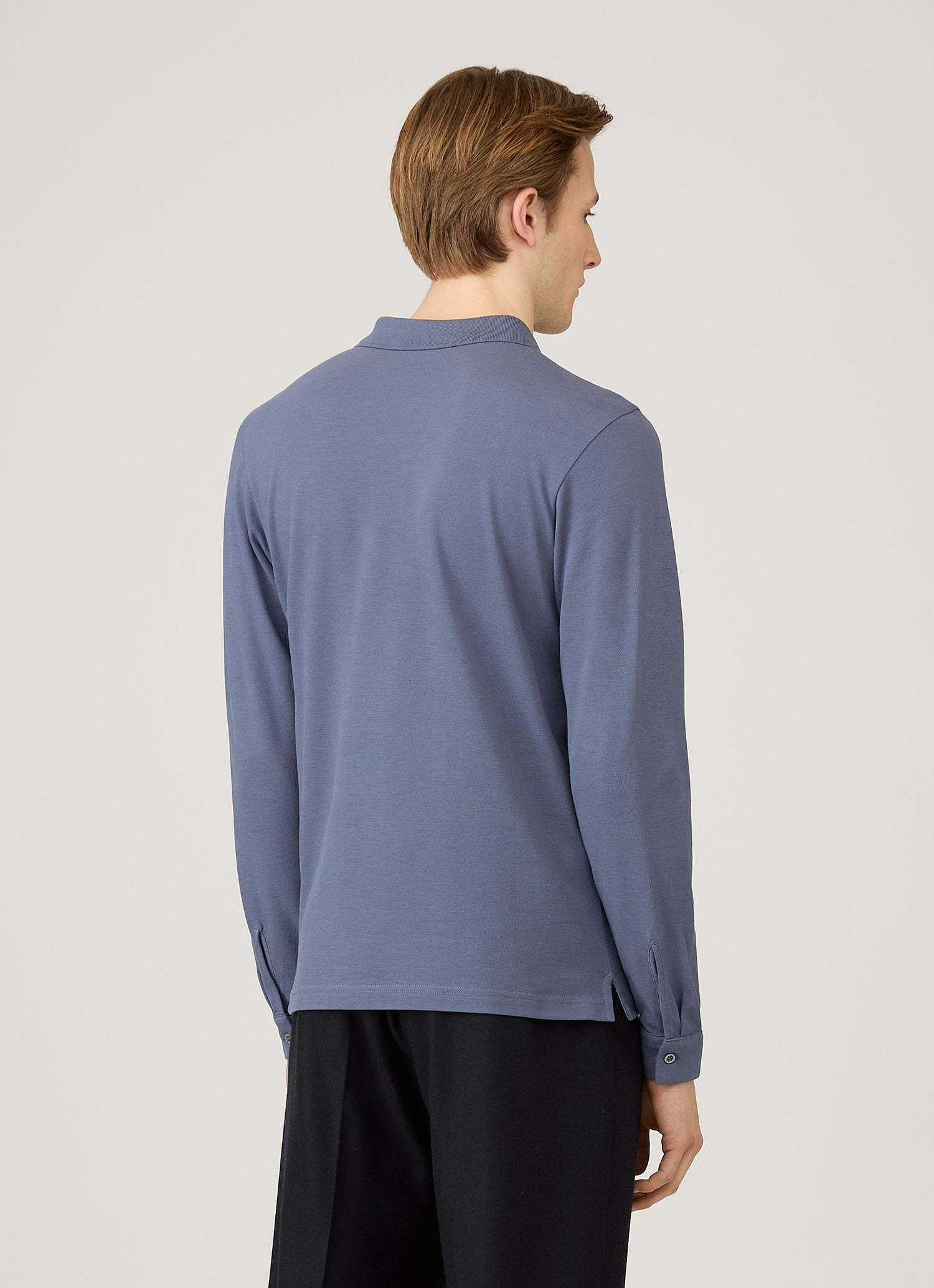 Long Sleeve Piqué Polo Shirt - 5