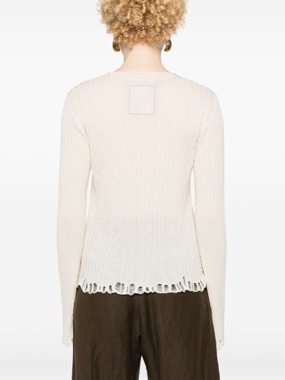 distressed-efffect jumper - 4
