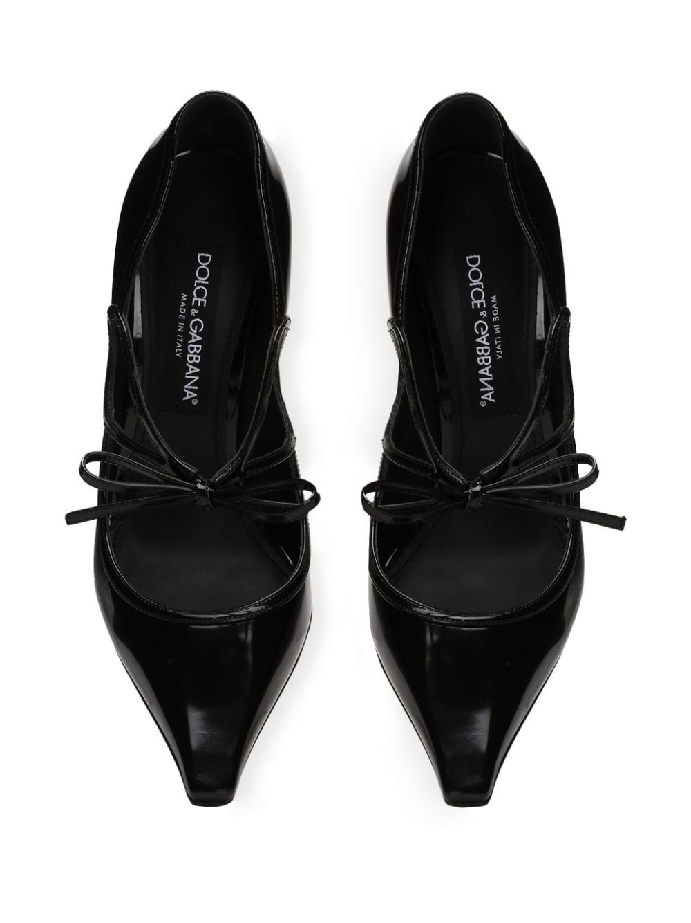 ribbon-tie leather pumps - 4