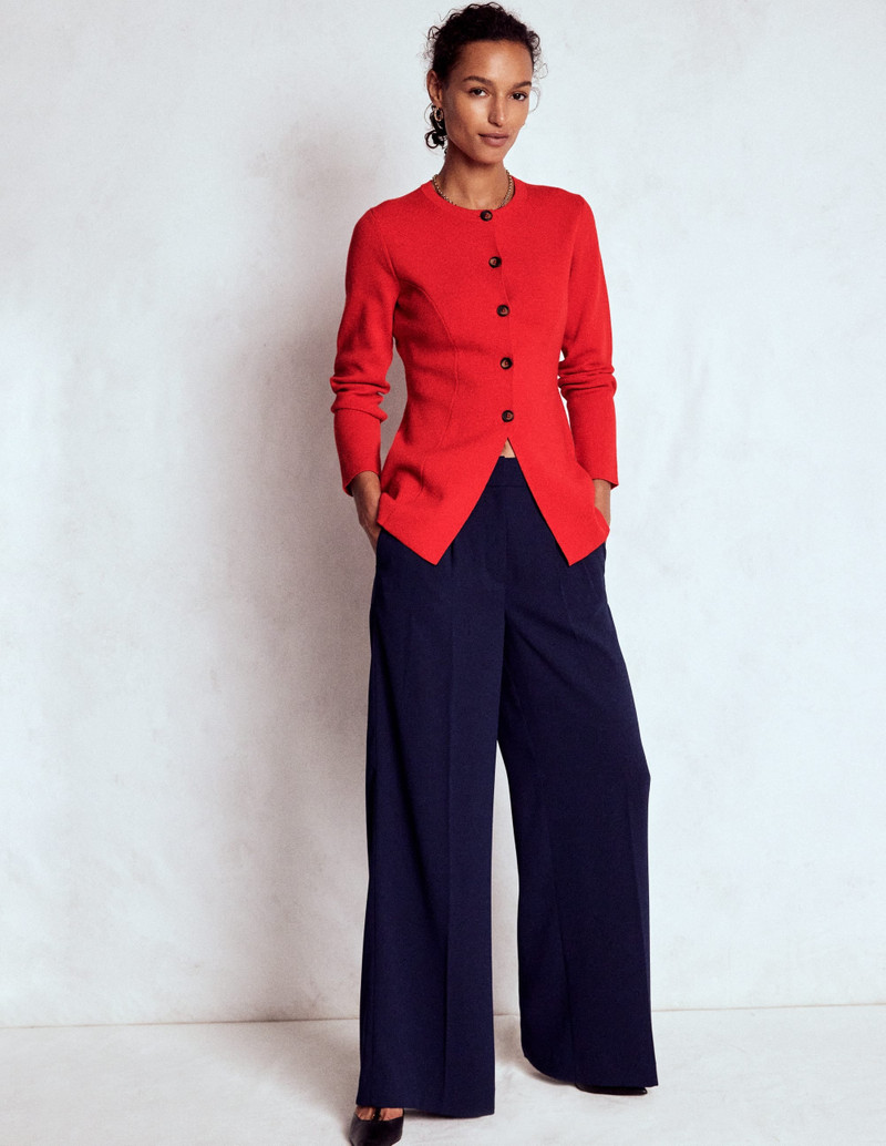 Joanna Fitted Knitted Jacket-Poppy Red 1